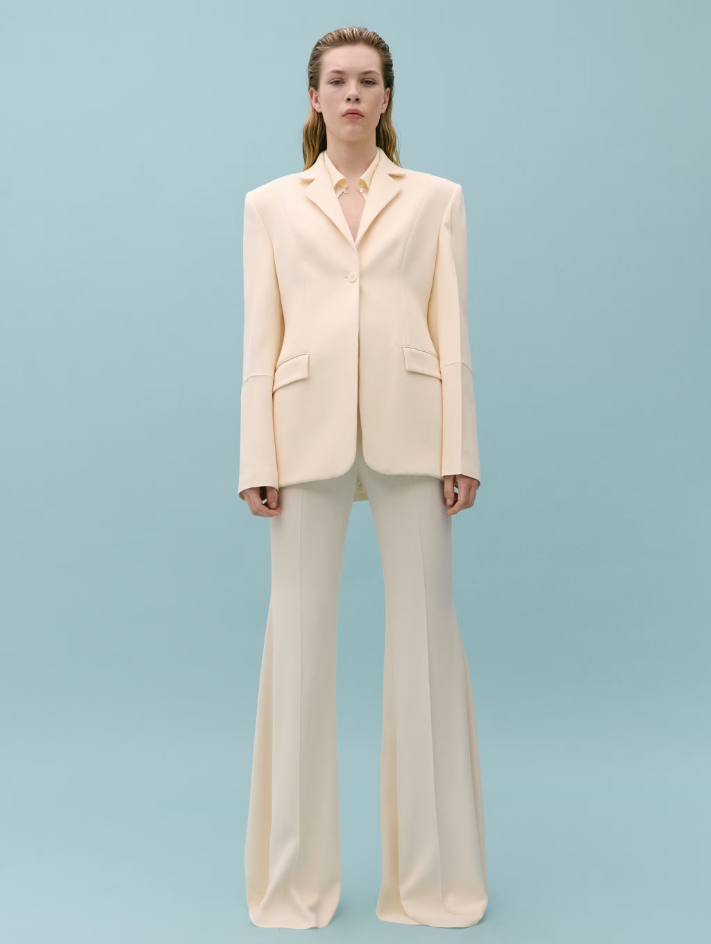 Suit Jacket With Decorative Stitching